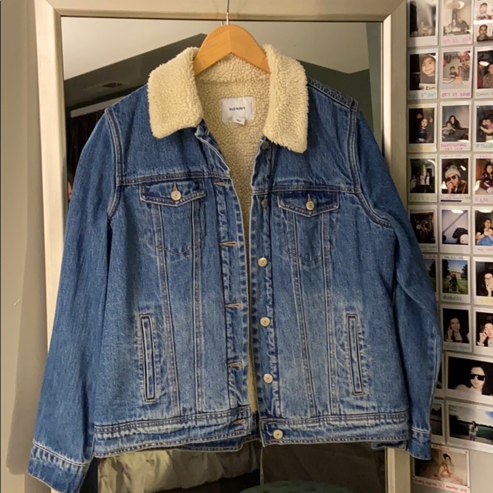 Old Navy blue Jean Sherpa jacket